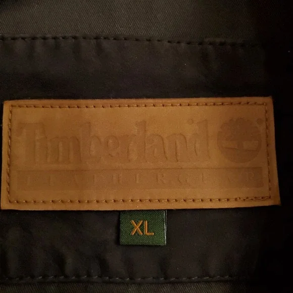 Timberland Weathergear Waterproof Leather Jacket Mens XL Coat Pockets Brown Y2K